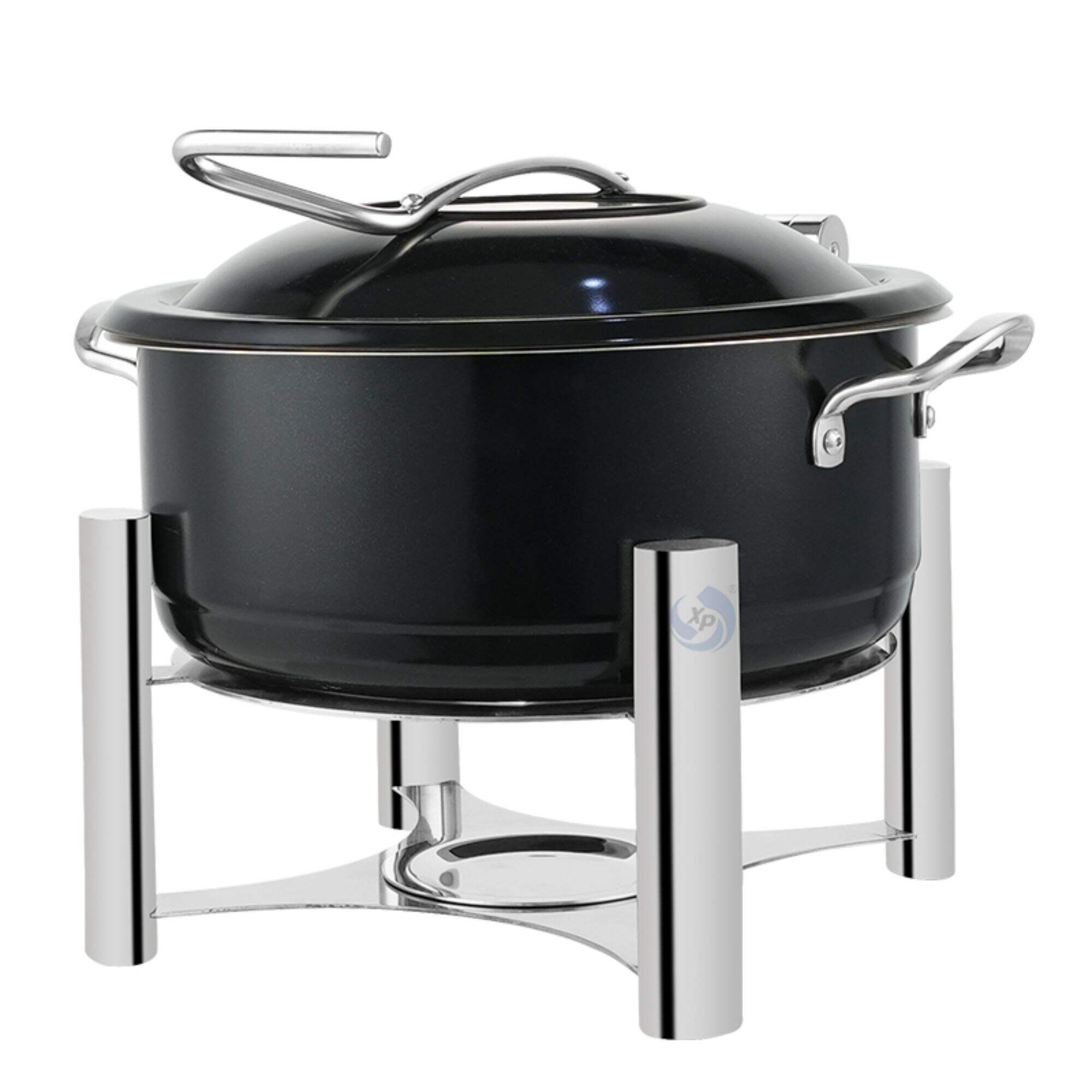 XINGPAI Catering Equipment Black Color Chafing Dish Round Chafing Dish Pour Buffet Stainless Steel Chaffing Dish