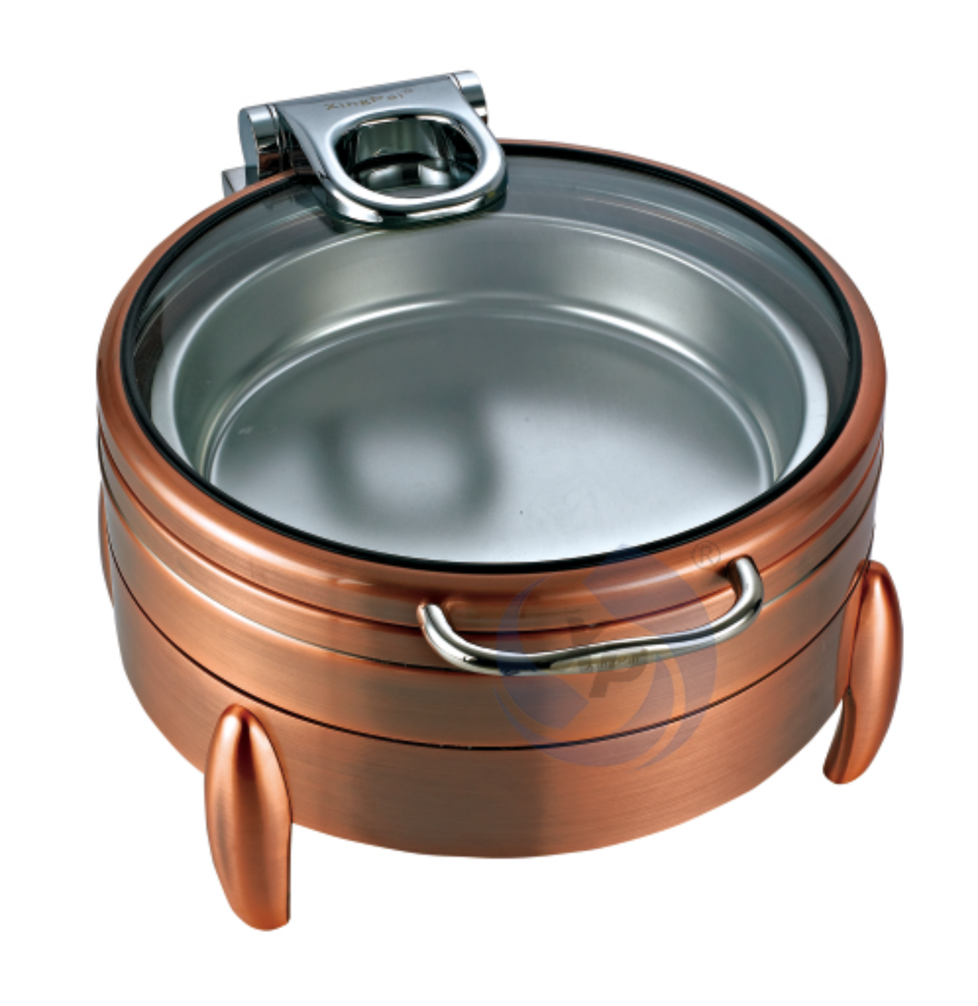 XINGPAI Hotel Supplies 304 Stainless Steel Luxury Copper Chafing Dish Food Warmers Buffet Chafing Dish