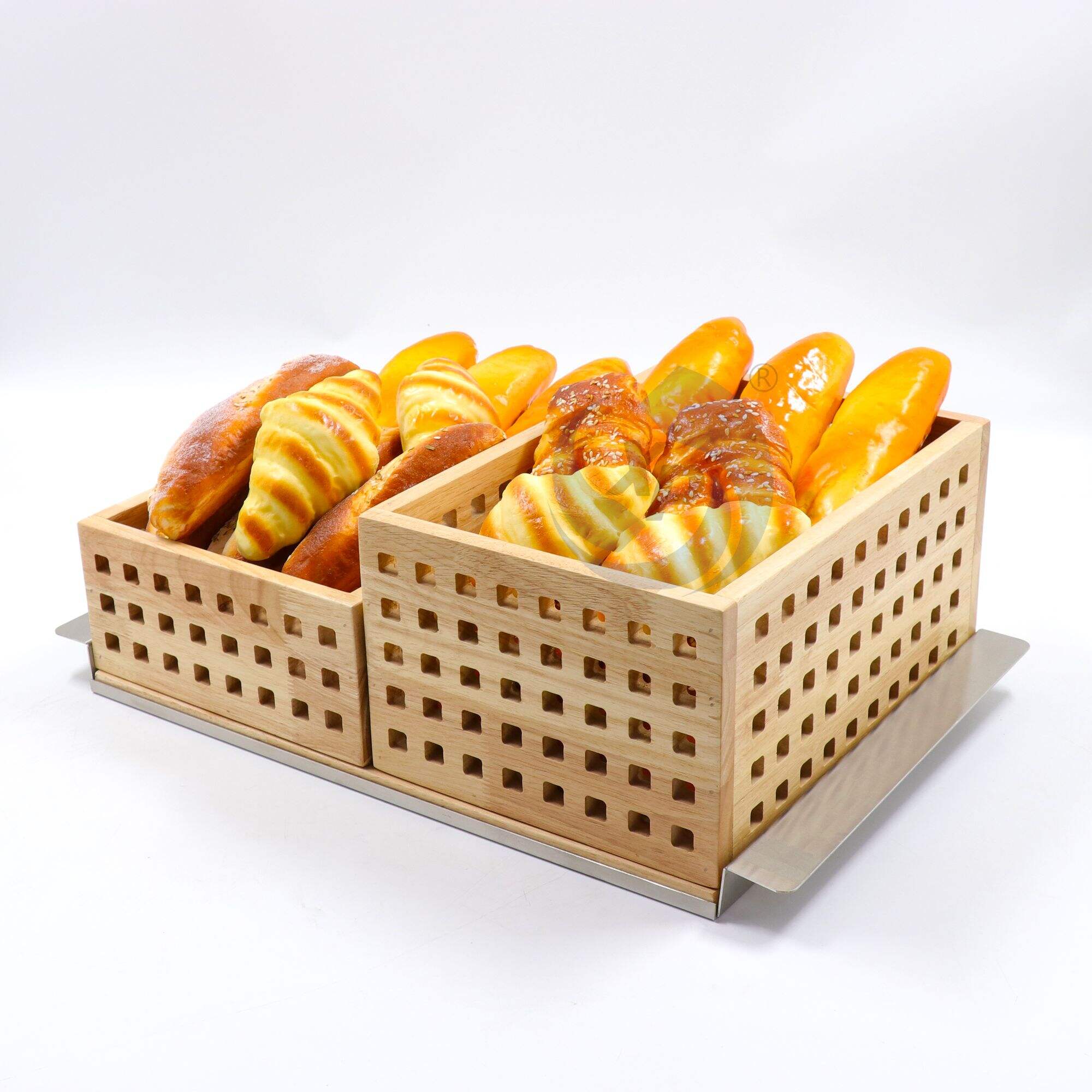 XINGPAI Buffet Equipment Oak Wood Catering Banquet Wedding Restaurant Bread Basket