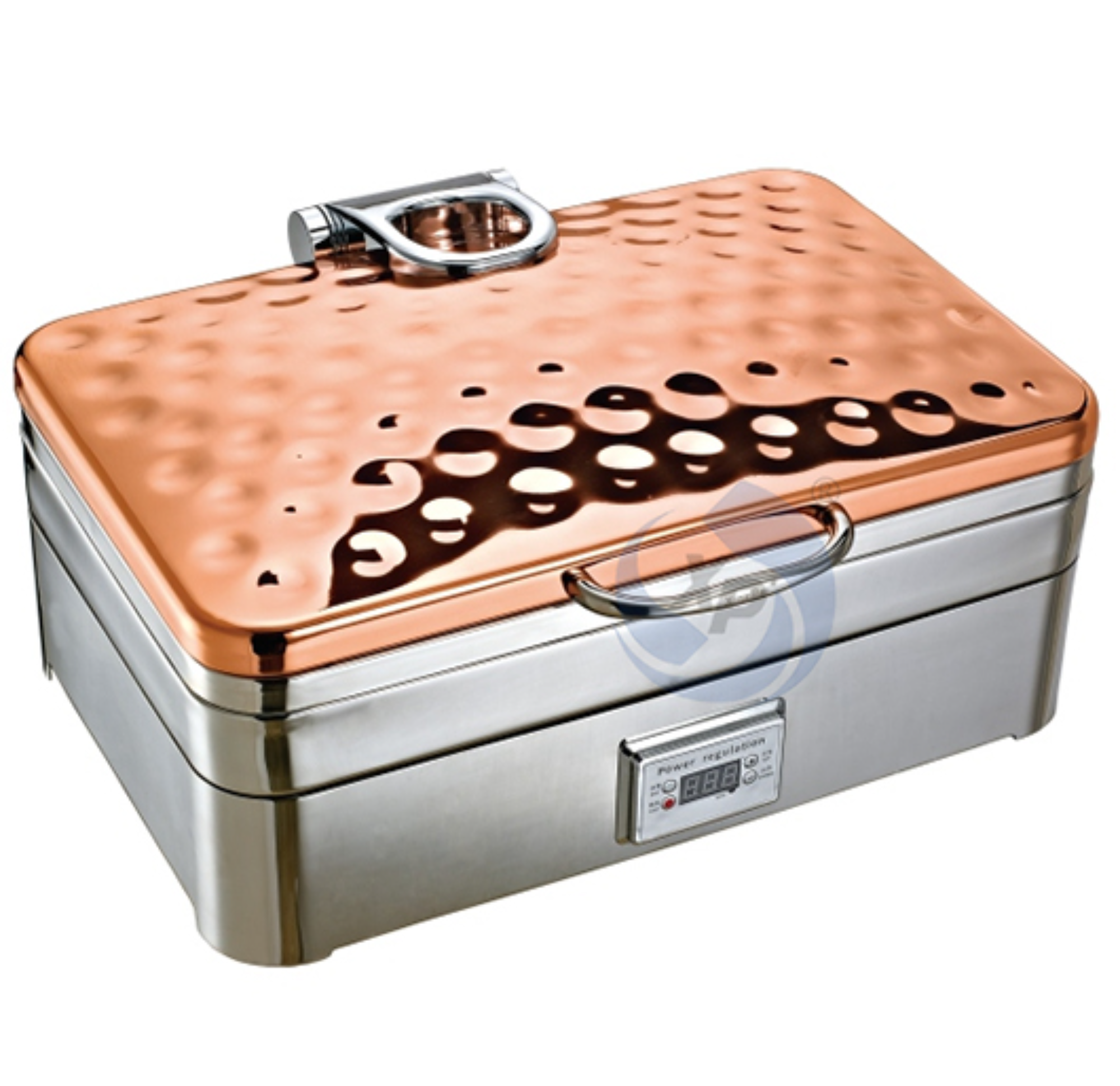 XINGPAI Restaurant Equipment 9 Litre Food Warmer Set Buffet Hammered Rose Gold Cheffing Dishes 