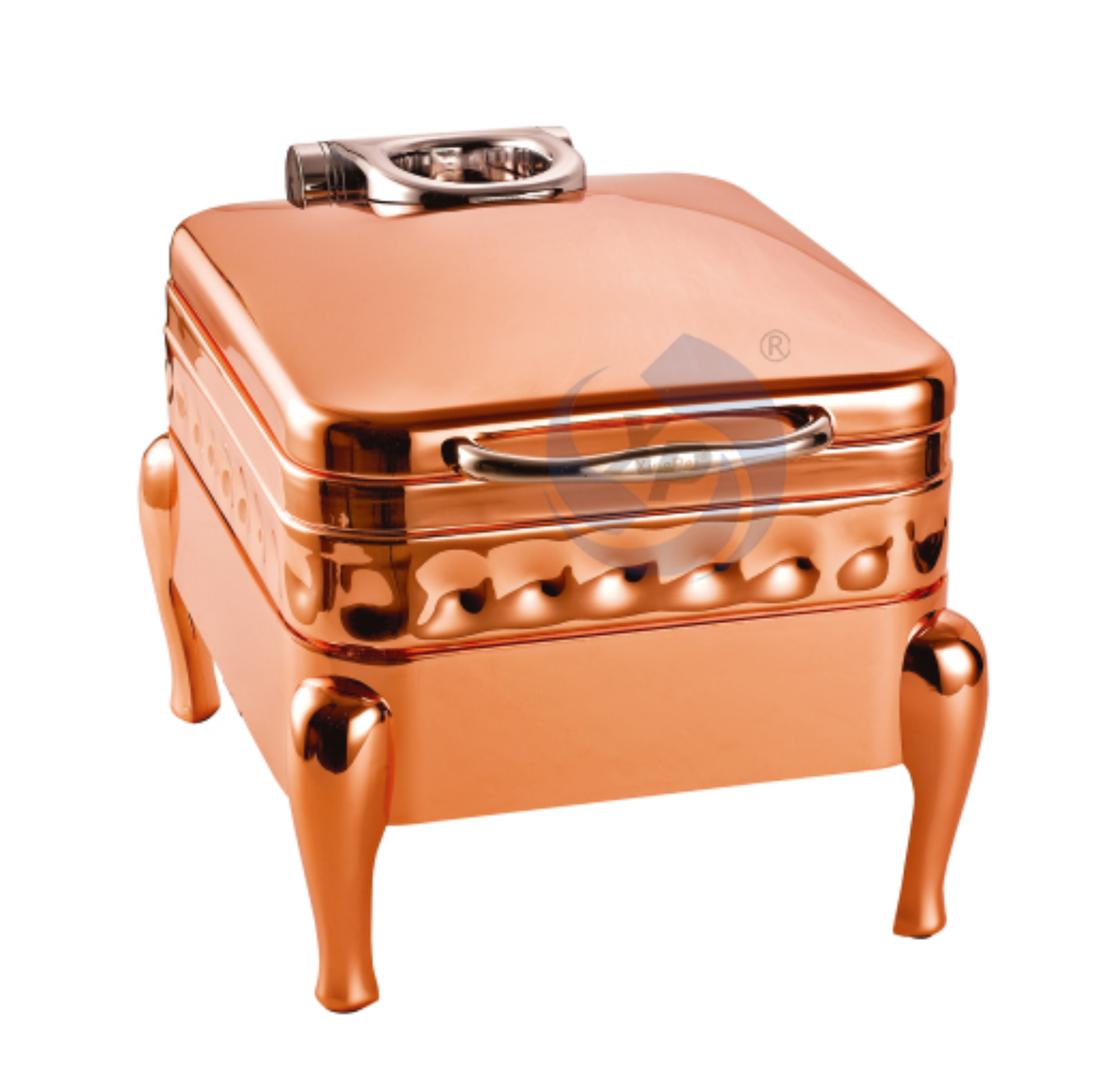 XINGPAI Hotel Equipment Rose Gold Hammered Chafing Dish 304 Stainless Steel Chaffers Chafing Dish Buffet 