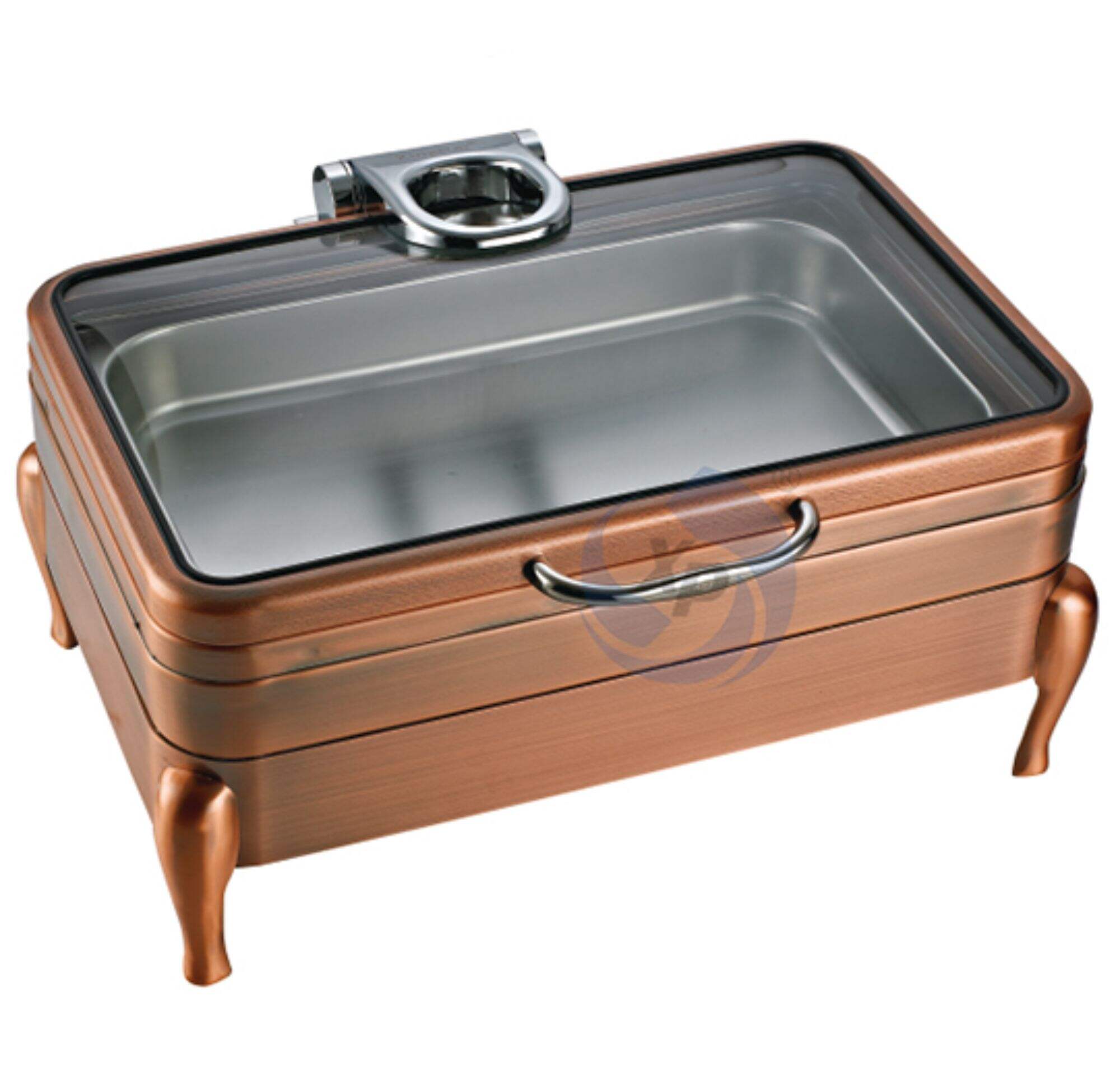 XINGPAI Other Hotel & Restaurant Supplies Copper Chafing Dish Glass Lid Chaffers Chafing Dish Food Warmer For Buffet Banquet