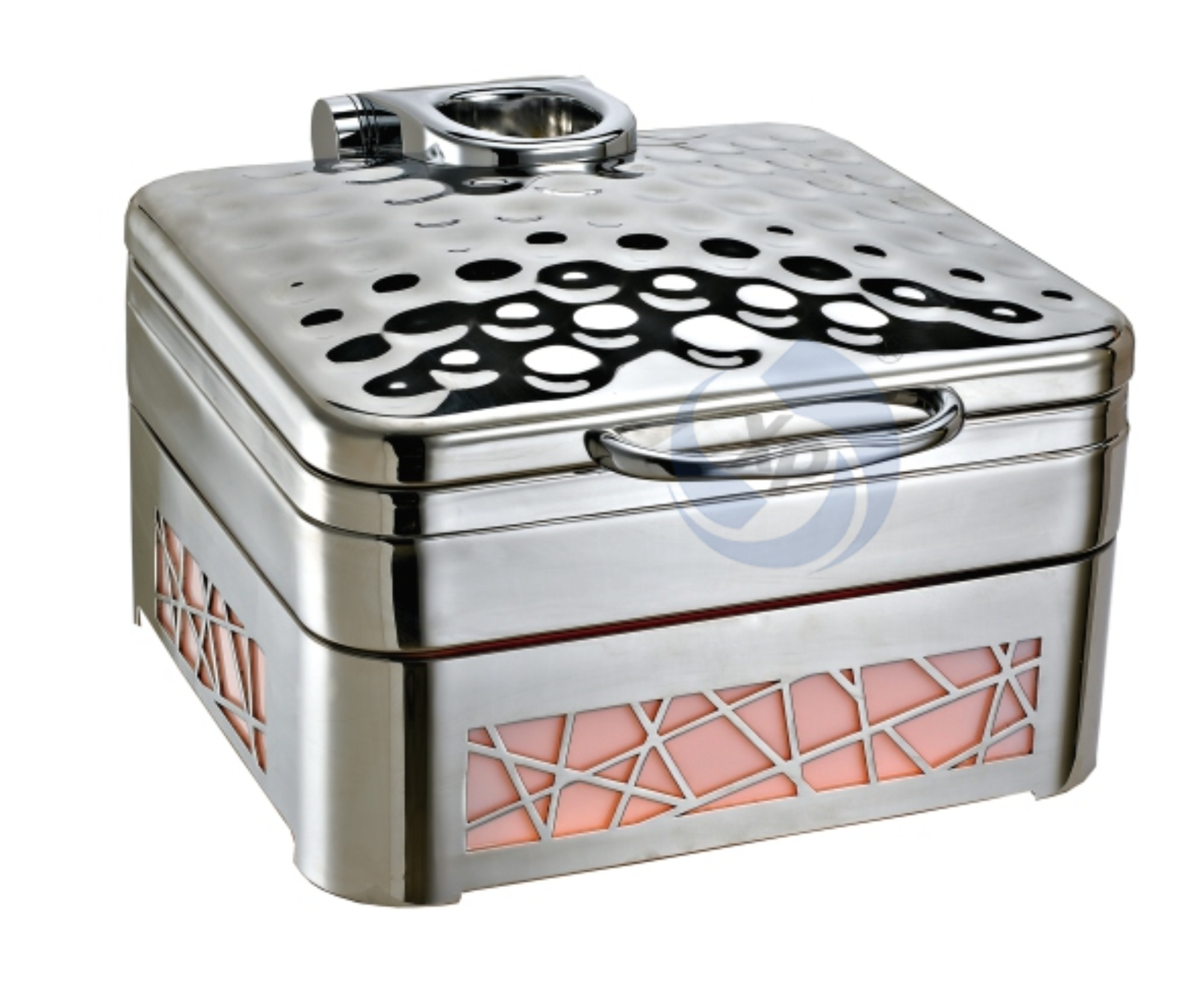 XINGPAI Hotel Equipment Buffet 6L LED Base Square Silver Chefing Dish Stainless Steel Chafing Dishes 