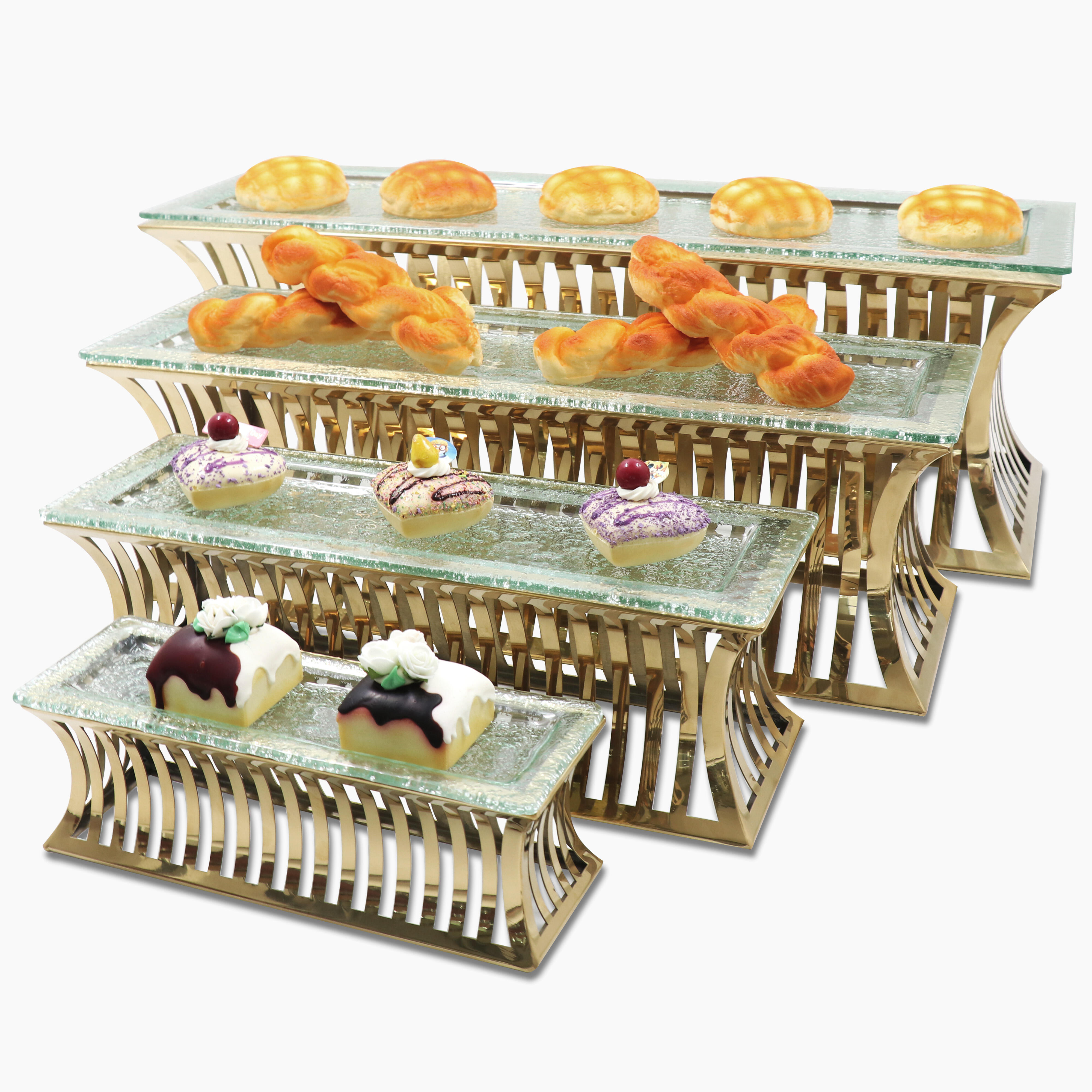 XINGPAI Buffet Dessert Stands High Risers For Buffet, Arabic Unique Food Stand Display Catering Decorations Stand Cake Set