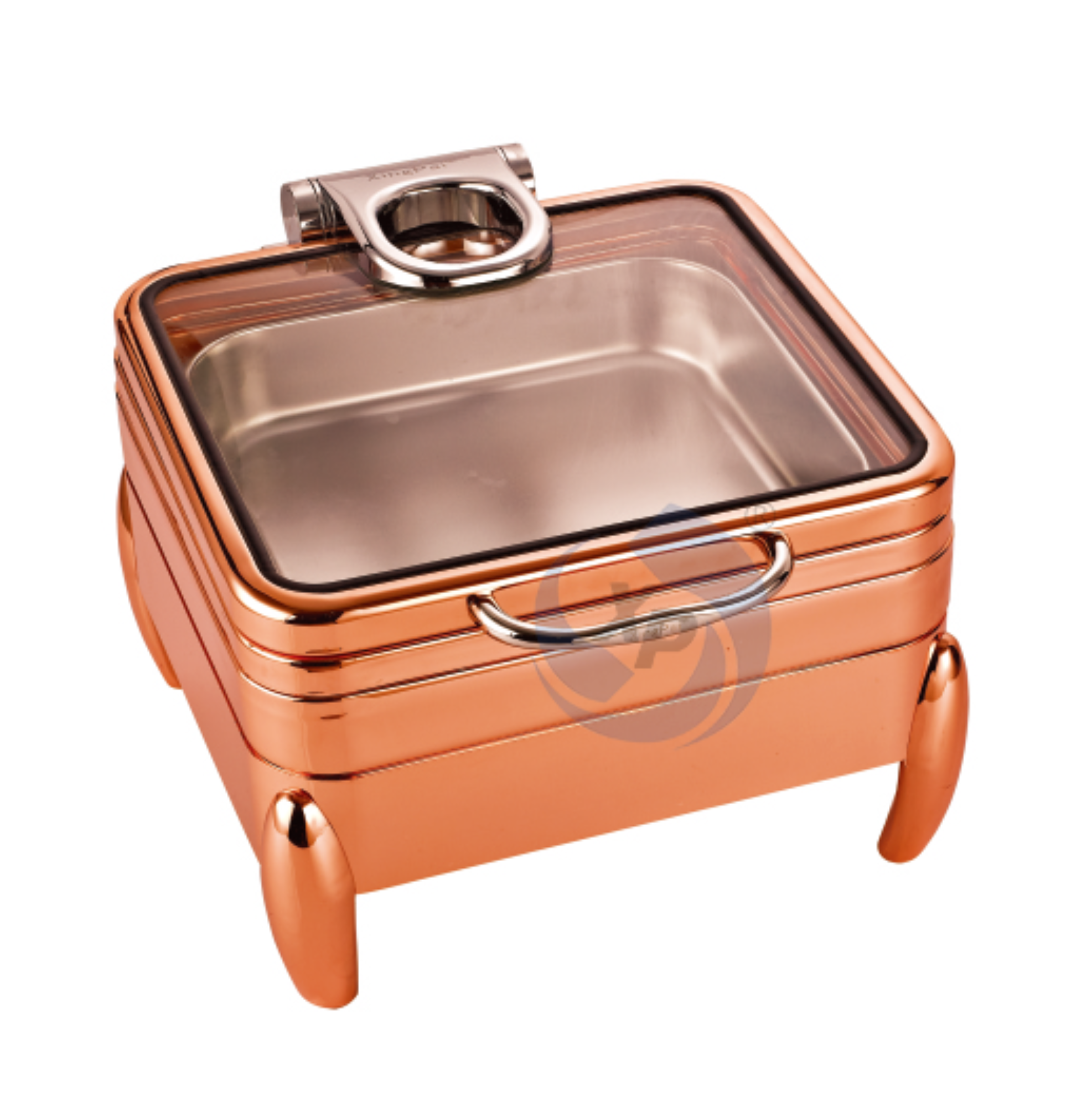 XINGPAI Dubai Hotel Catering Equipment Luxury 304 Stainless Steel 6L Chaffing Dish Food Warmer Set With Glass Lid