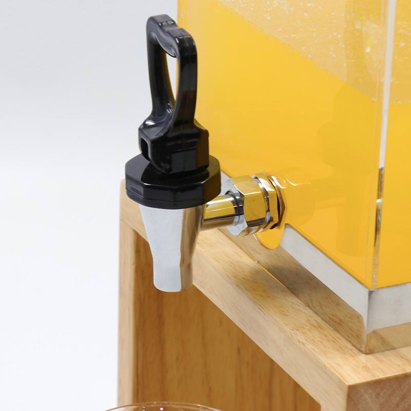 XINGPAI Best Selling Catering Equipment Glass Drink Dispenser With Tag And Oak Wooden Base manufacture