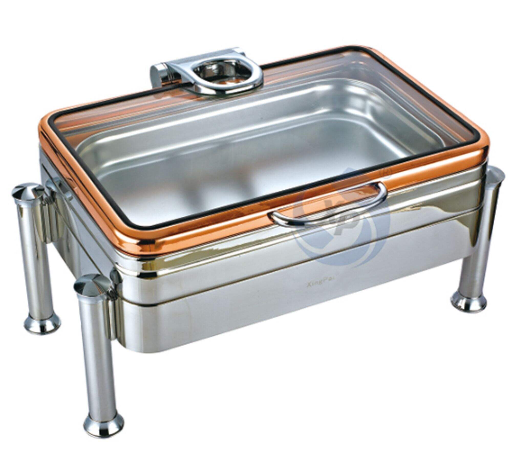 XINGPAI Restaurant & Hotel Supplies 9L Chafing Dish Food Warmer 304 Stainless Steel Buffet Stove With Glass Lid