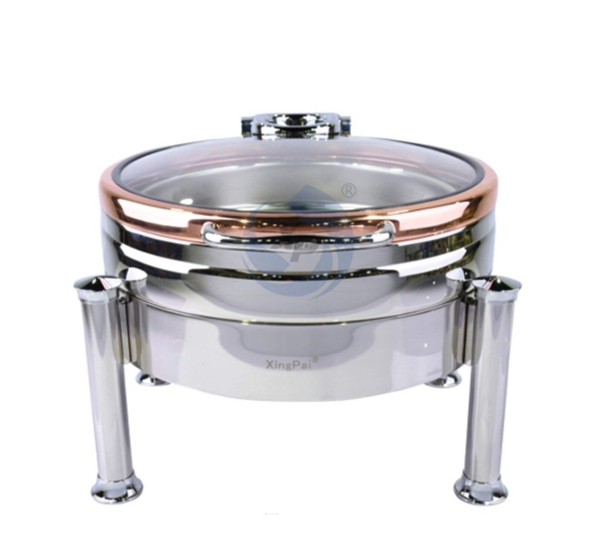 XINGPAI Other Hotel ​Round Luxury Chafing Dishes Buffet Rose Gold Chafing Dish Food Warmer