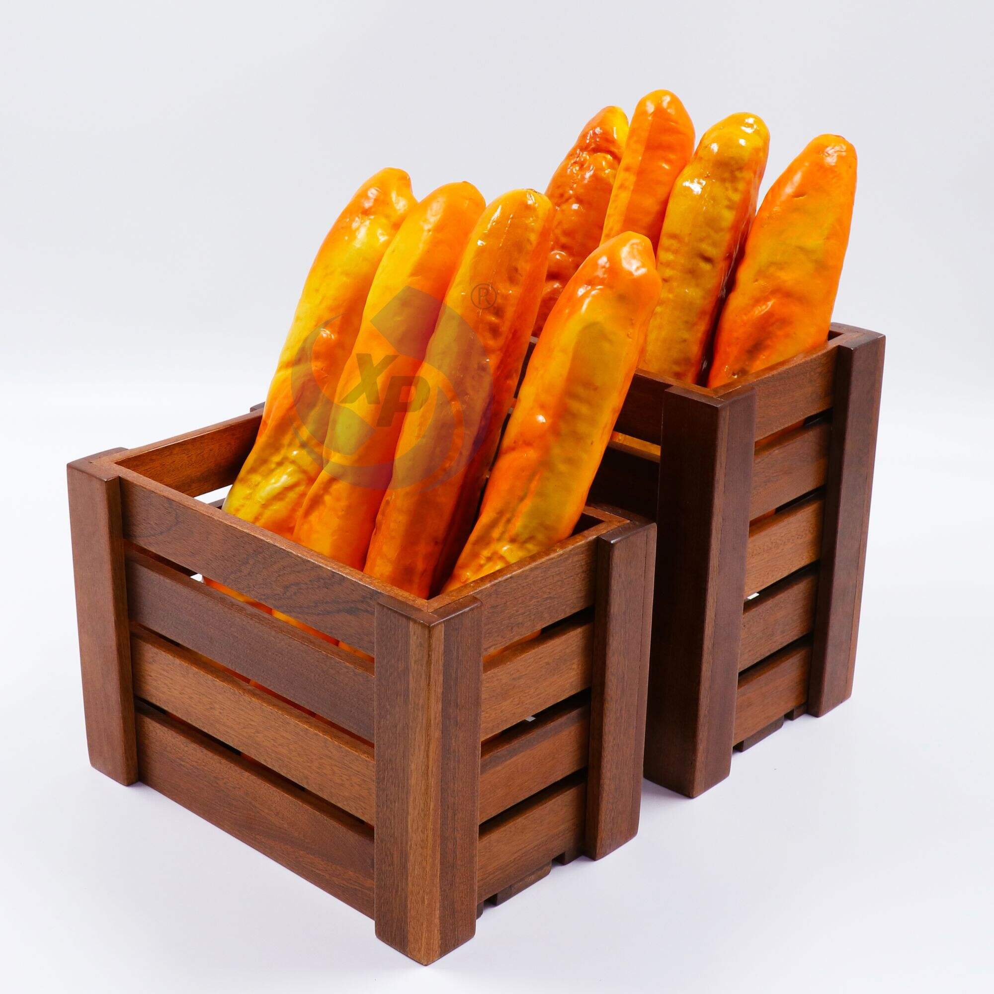 XINGPAI Wedding Decoration Buffet Food Display High Quality Sapele Wood Bread Basket