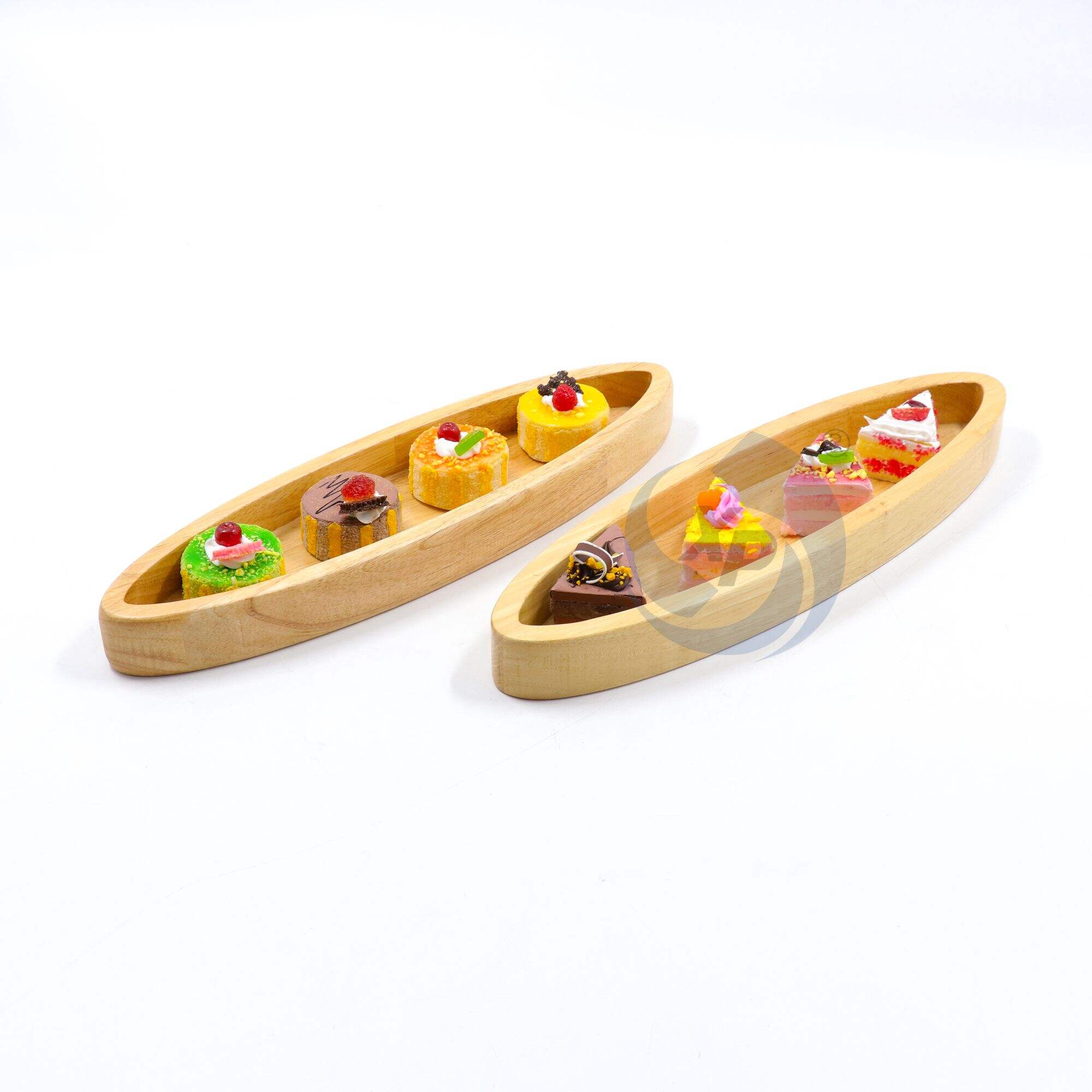 XINGPAI Buffet Equipment 100% Natural Oak Wood Oval Serving Tray For Restaurant Catering