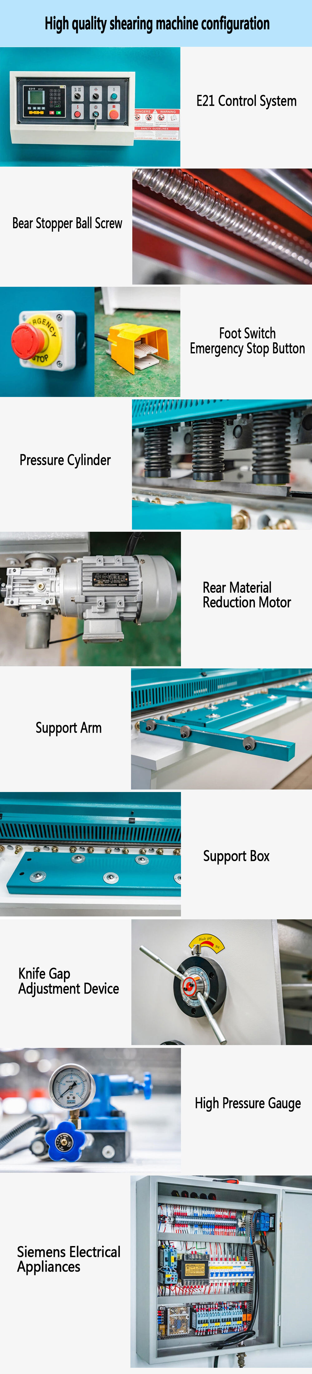 Nadun Swing beam hydraulic shearing machine with E21 Control system manufacture