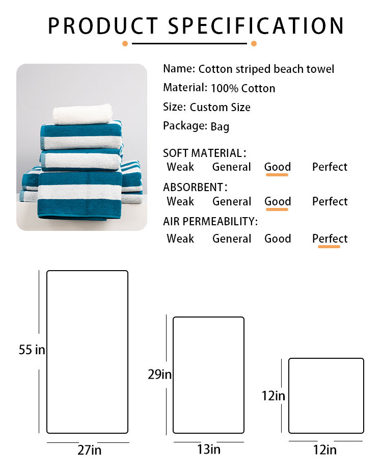Luxury 100% cotton Extra-long terry Striped Embroidered swimming pool towel Fluffy breathable bath towel beach towel factory