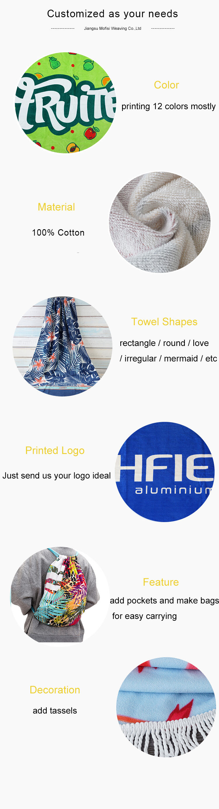 Top quality custom 100% cotton towel print Logo velour beach towels supplier