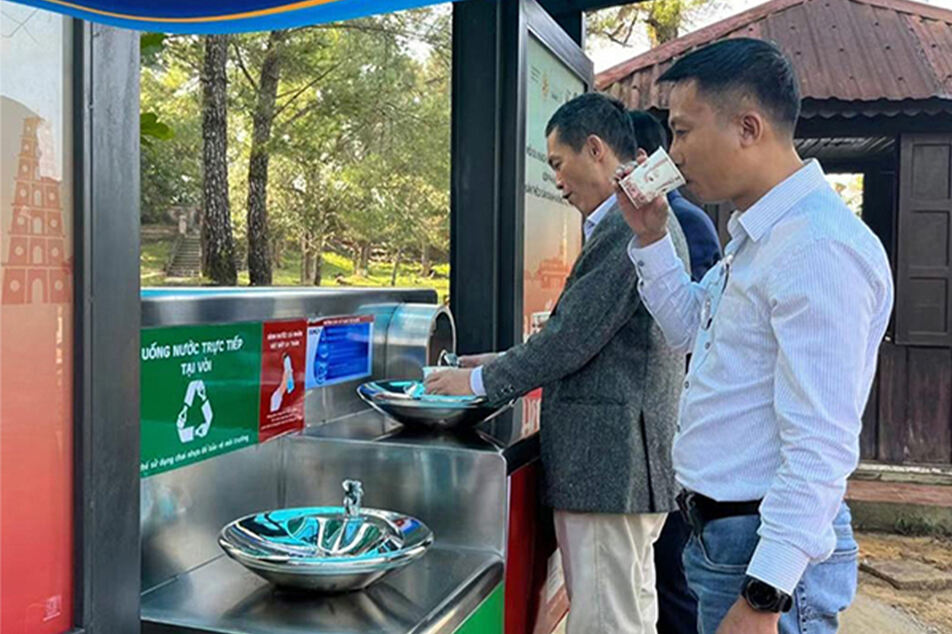 Convenient drinking water station in Vietnam villa area