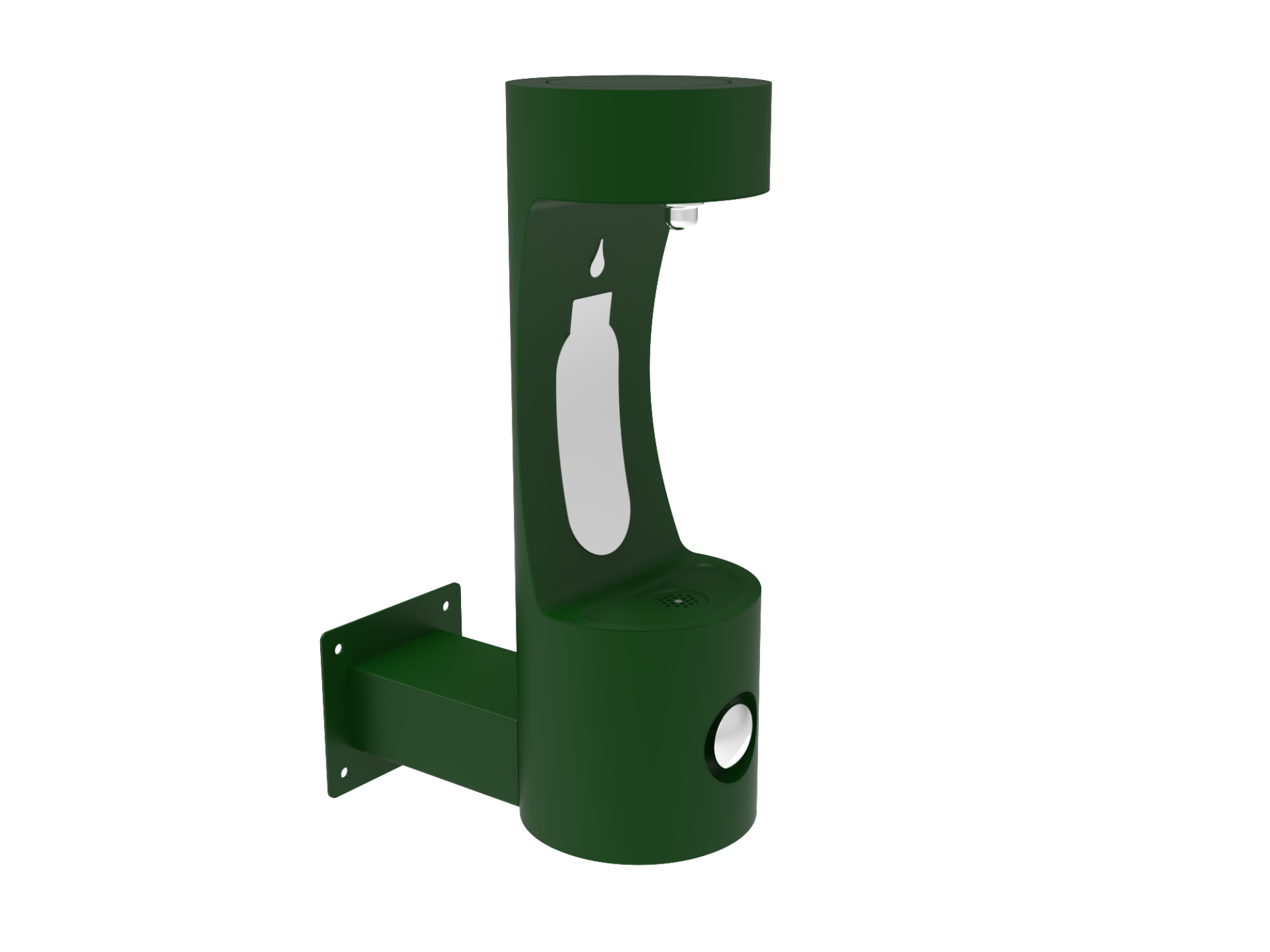 IUISON Single Arm Bottle Filling Station Wall Mount Non-Filtered Non-Refrigerated Freeze Resistant Color Green