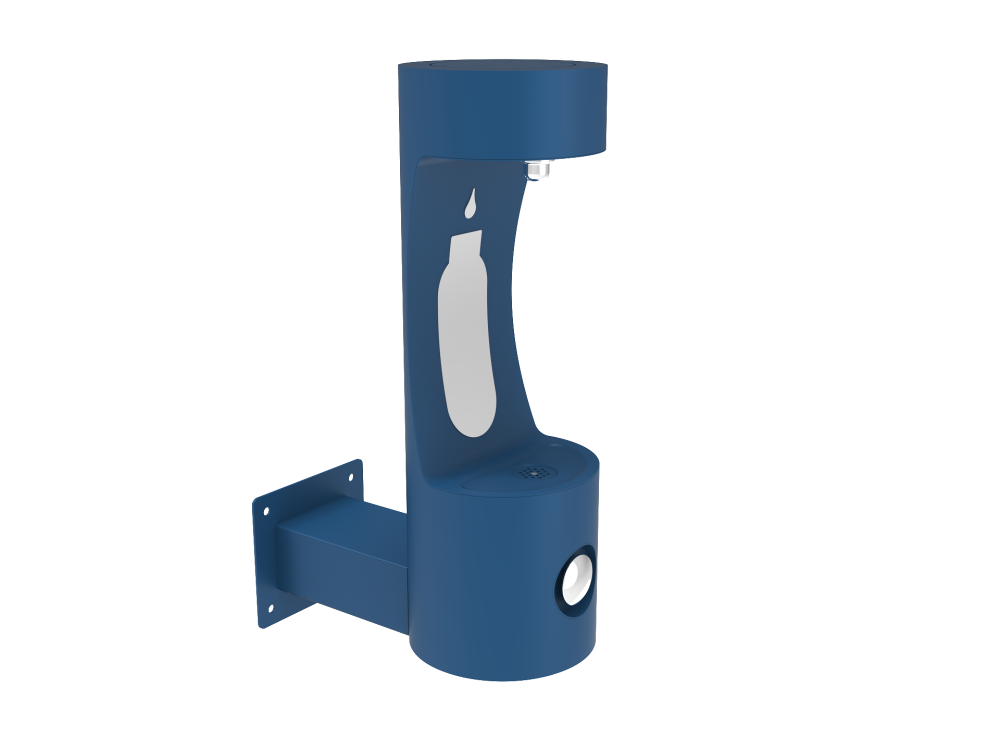 IUISON Single Arm Bottle Filling Station Wall Mount Non-Filtered Non-Refrigerated Freeze Resistant Color Blue