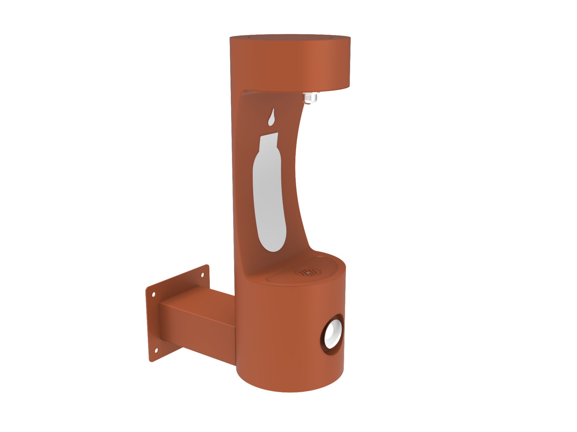 IUISON Single Arm Bottle Filling Station Wall Mount Non-Filtered Non-Refrigerated Freeze Resistant Color Brown