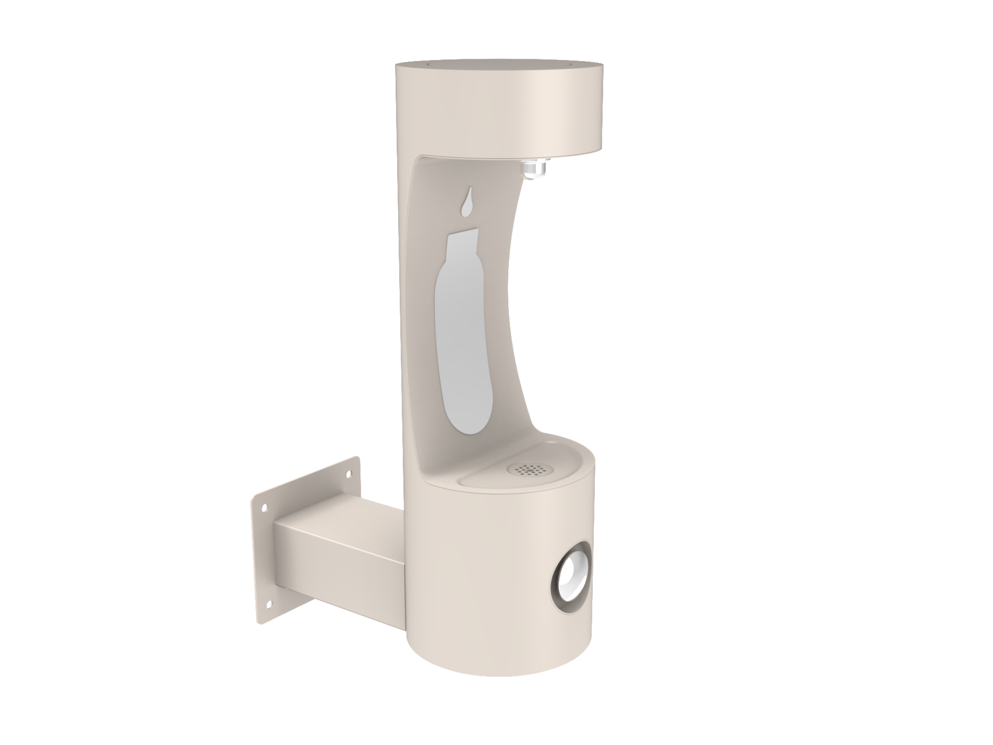 IUISON Single Arm Bottle Filling Station Wall Mount Non-Filtered Non-Refrigerated Freeze Resistant Color Beige