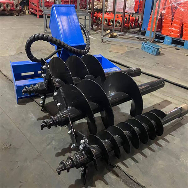 Creusement précis rendu possible grâce à l'auger hydraulique pour skid steer