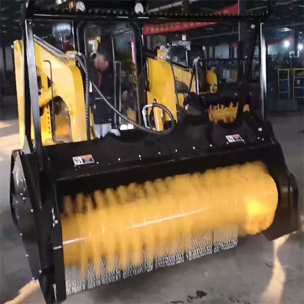 Get the job done right with the Skid Steer Angel Broom - your new go-to attachment!