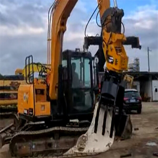 Fine-tuned Wood Handling with Excavator Grapple