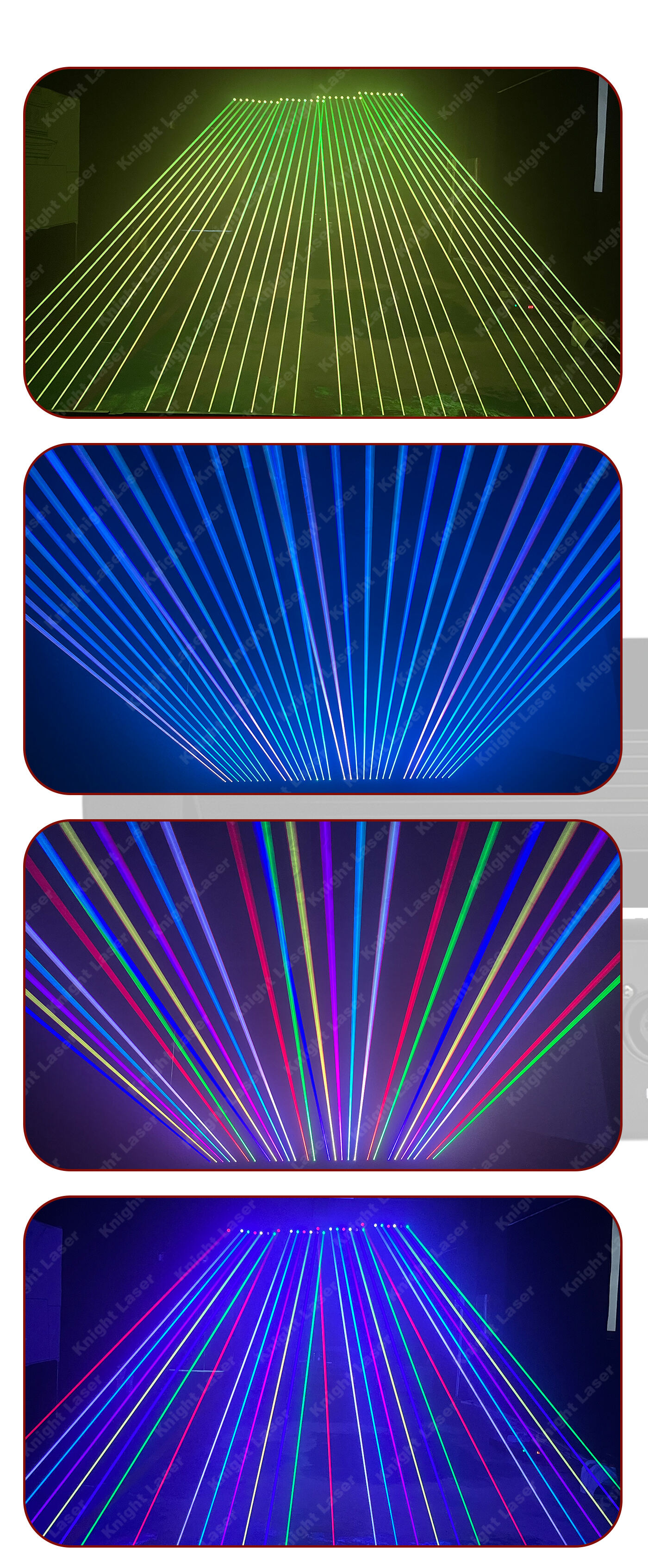 تصنيع ضوء الليزر W8 الجديد RGB بالألوان الكاملة 8 شعاع
