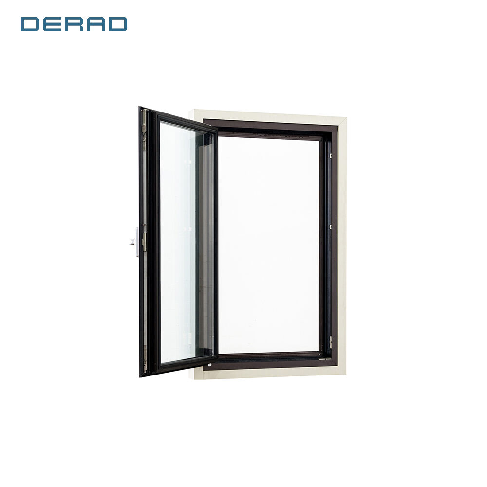 Aluminum profile modern style tilt and turn windows with single double glazing tempering coating low-e glass design manufacture