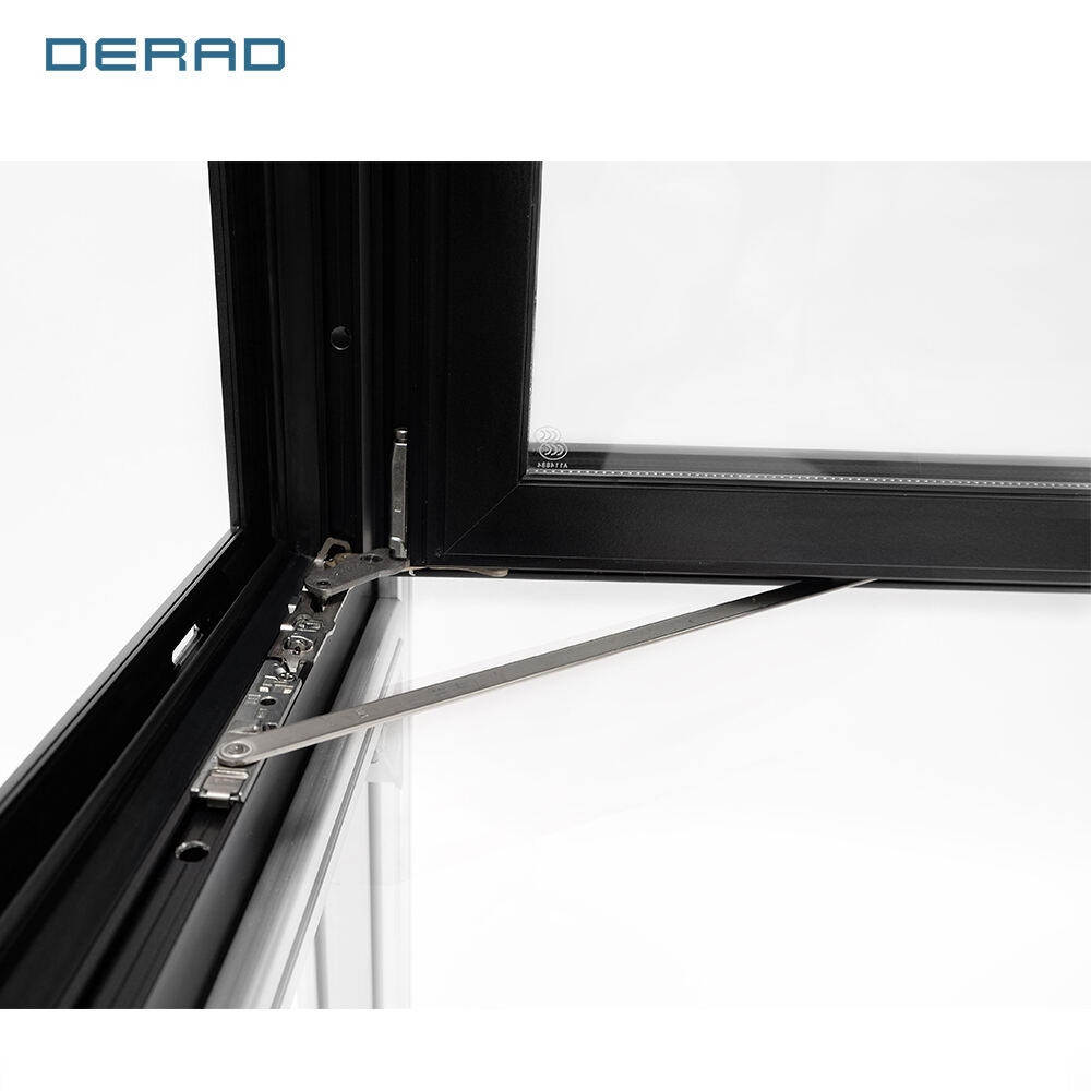 Aluminium tilt-turn window casement black windows from Chinese Manufacturer heat insulation windows and no base handle details