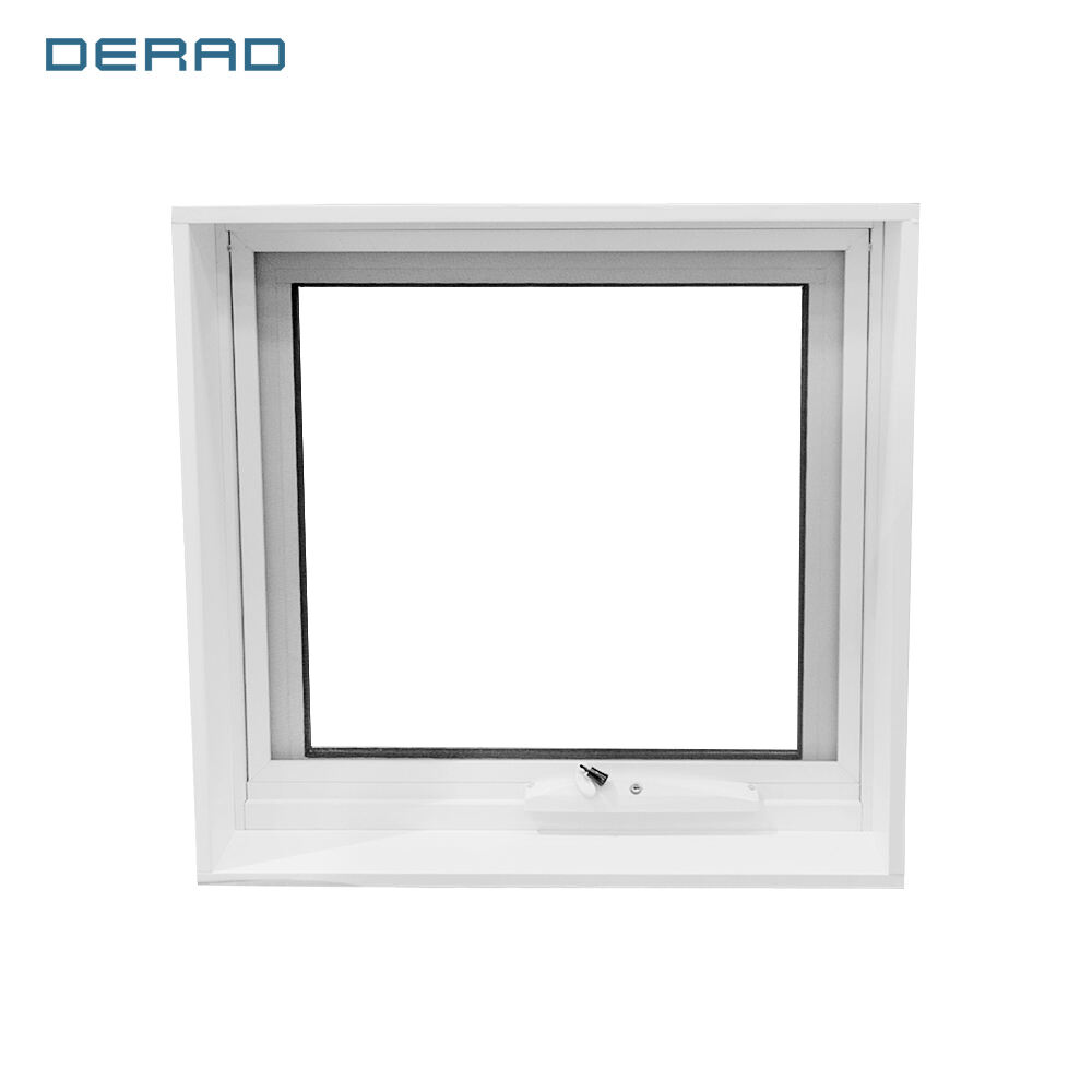 Small aluminum toilet awning window manual control safety opening aluminum awning window Australian style Bathroom window factory