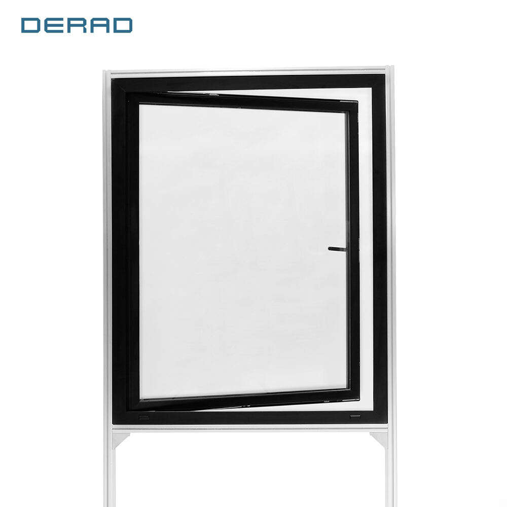 Aluminium tilt-turn window casement black windows from Chinese Manufacturer heat insulation windows and no base handle supplier