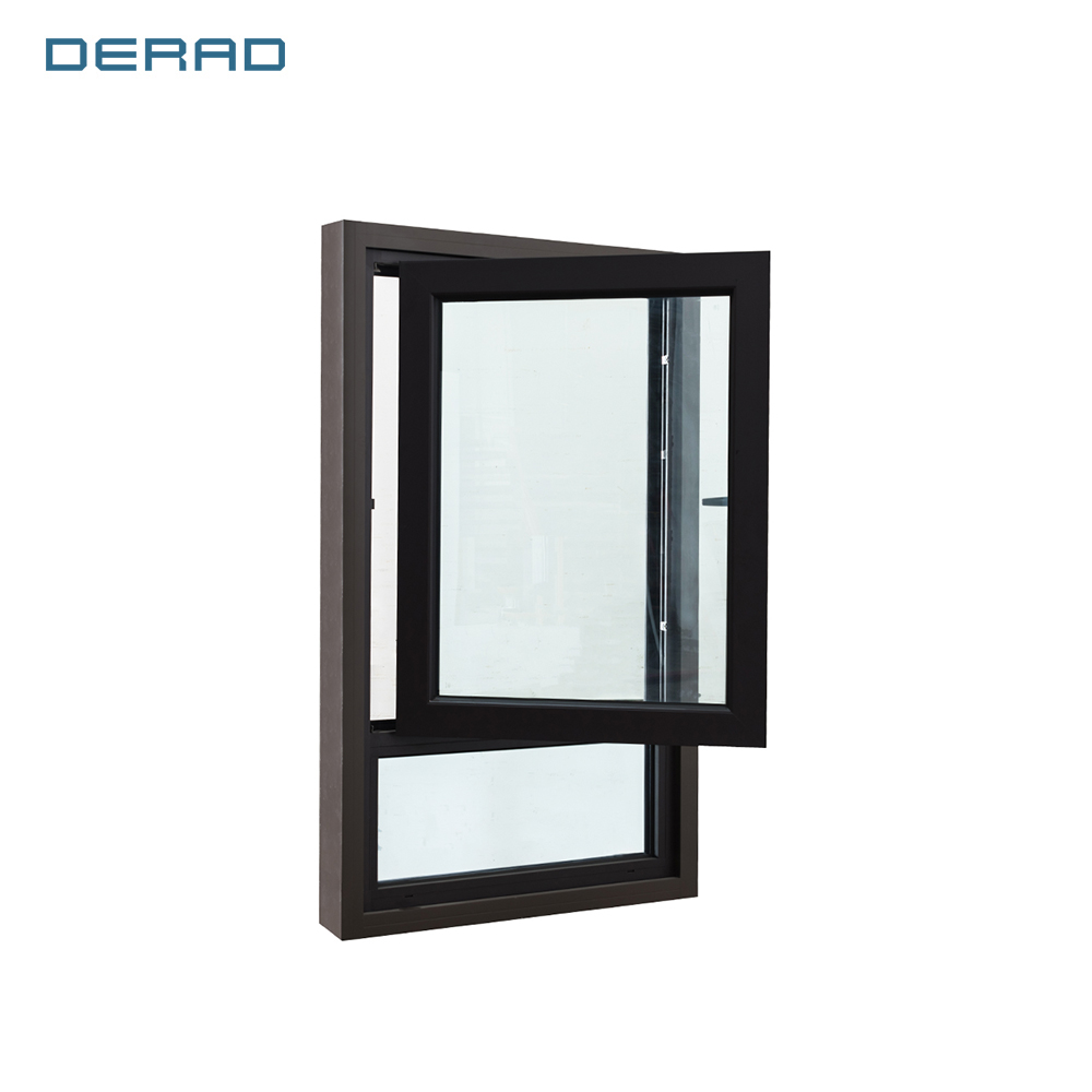 Garden house windows grey frame aluminium window casement windows with thermal break low-E powder coated glass for kitchen factory