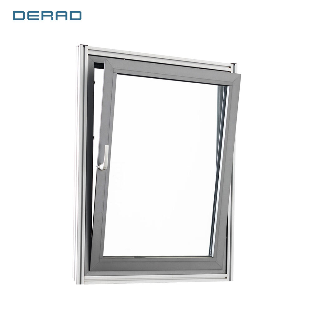 Aluminium tilt-turn window casement black windows from Chinese Manufacturer heat insulation windows and no base handle factory