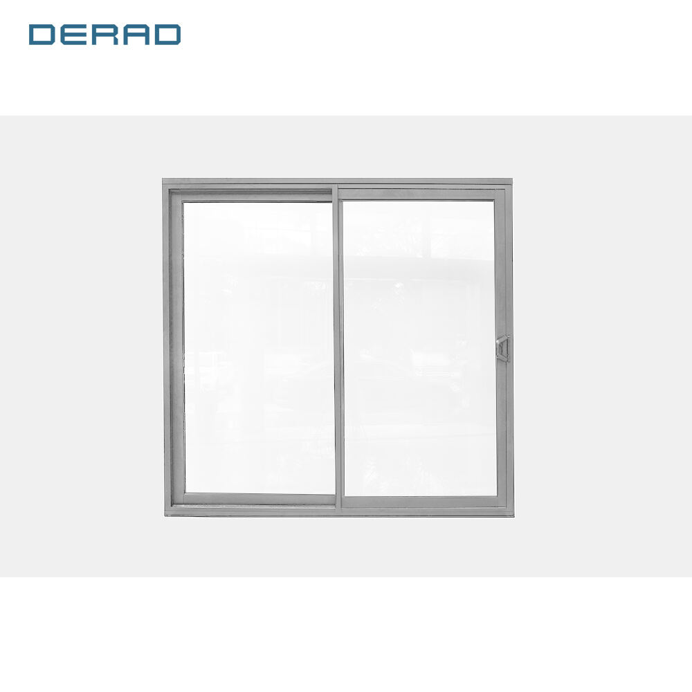 Black frame blue tinted glass customized color aluminum slide windows for villa hotel house bathroom living room windows factory