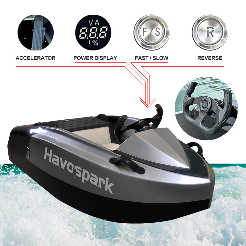 Havospark New Water Sports Fiberglass Small Boat Jet Ski Electric Jet Pump Drive with Controller Luxury Yacht Boats for Jet Boat factory
