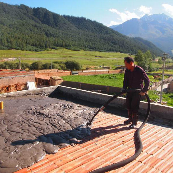 Foam concrete in situ floor heating roof construction