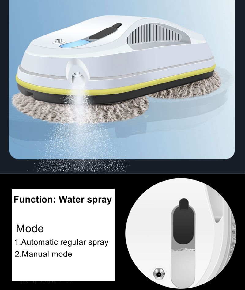 Faster Cleaning Spray Water Borderless Turn Back With Remote Control Speed Window Cleaner Robot Vacuum Glass manufacture