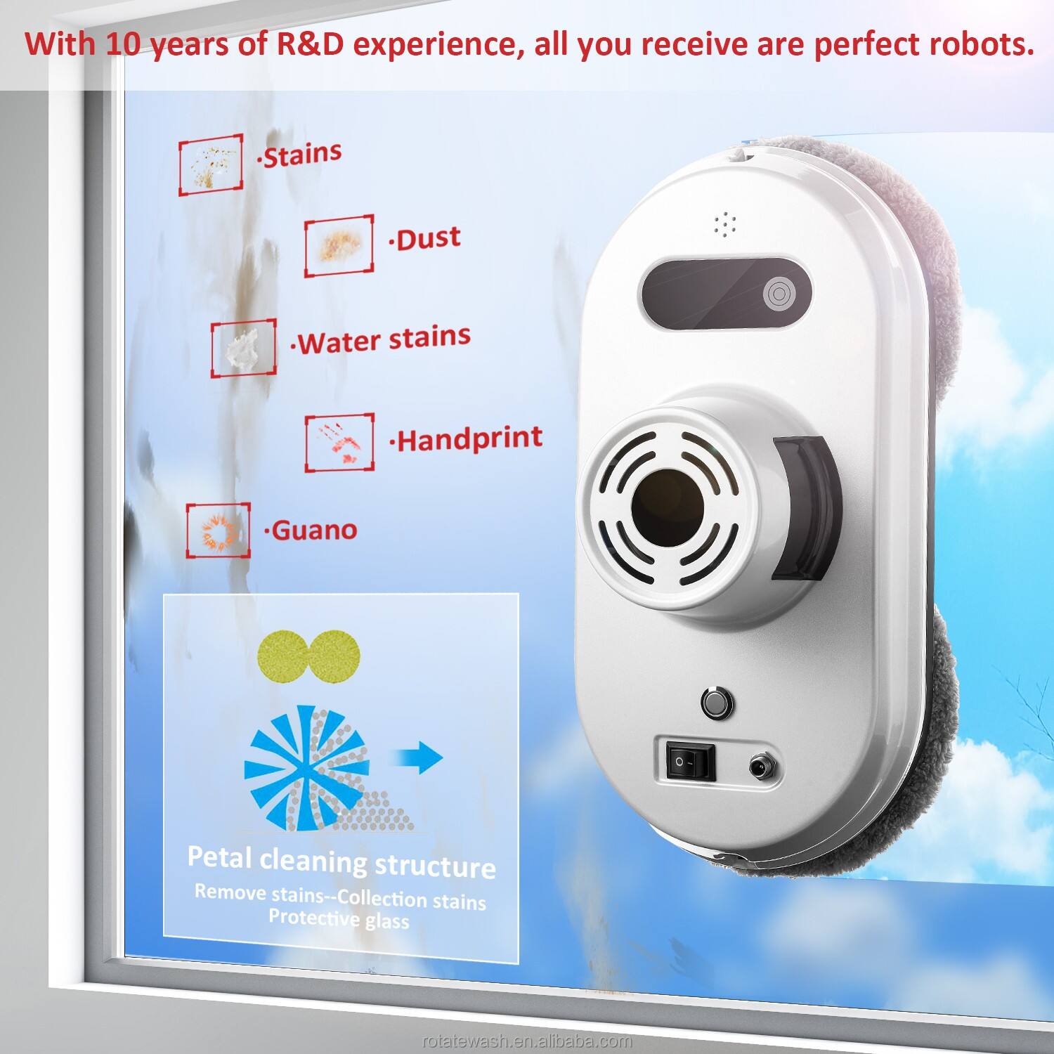 Without Defects Automatic Window Cleaner Robot With Remote Control Smart Robot Electric Window Cleaners details