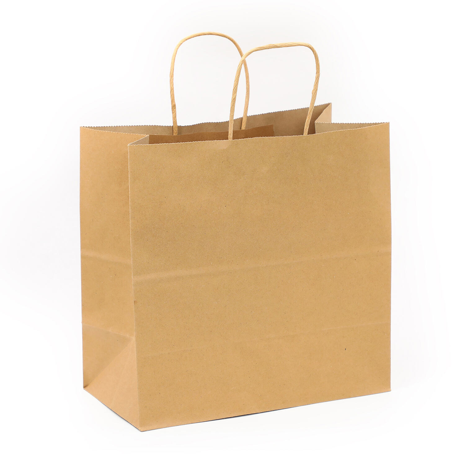 Customized Printing Kraft Paper Brown Twist Handle Paper Bag for Shopping Clothing Packaging