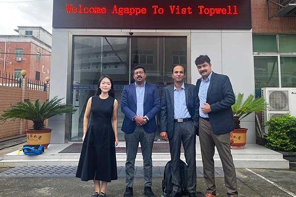 Indian Agappe အဖွဲ့သည် Shenzhen ရှိ TOPWELL စက်ရုံတွင် ရှိနေသည်။