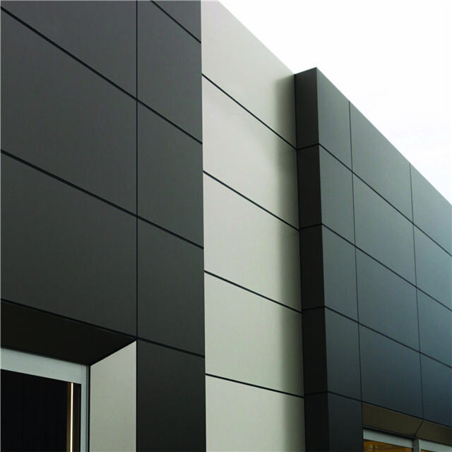 Panneau composé en aluminium noir mat de revêtement de mur de feuille d'Acm pour l'usine de façades