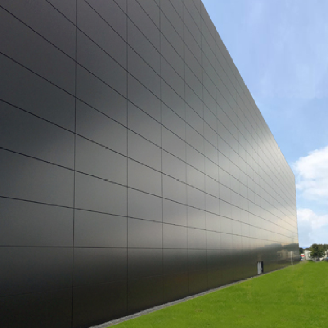 Panneau composé en aluminium noir mat de revêtement de mur de feuille d'Acm pour l'usine de façades