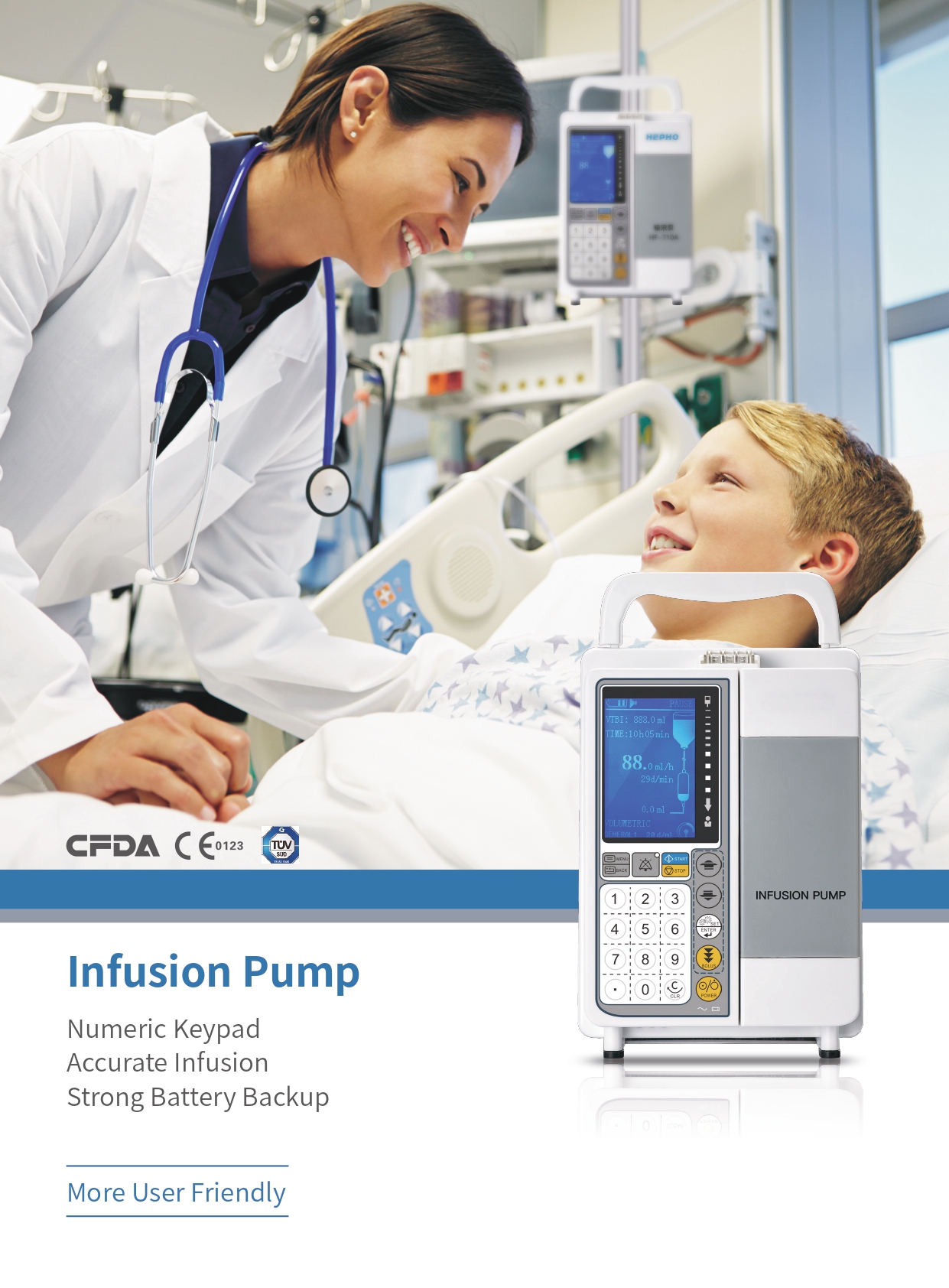 Portable Automatic Volumetric Infusion Pump Plastic LCD Display Medical Equipment IV Fluid Therapy Examination Electricity details