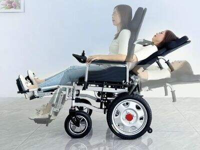 Portable high backrest reclining wheelchair for disabled