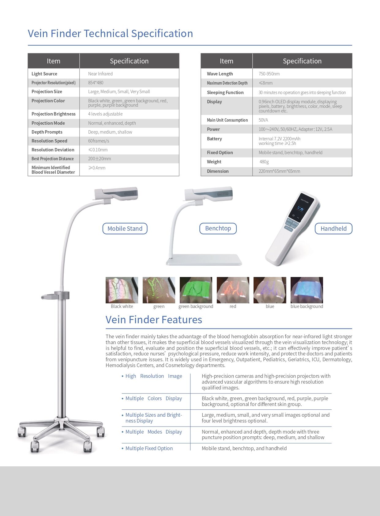 Clinical analytical instrument for vein detection vein viewer vein finder machine supplier