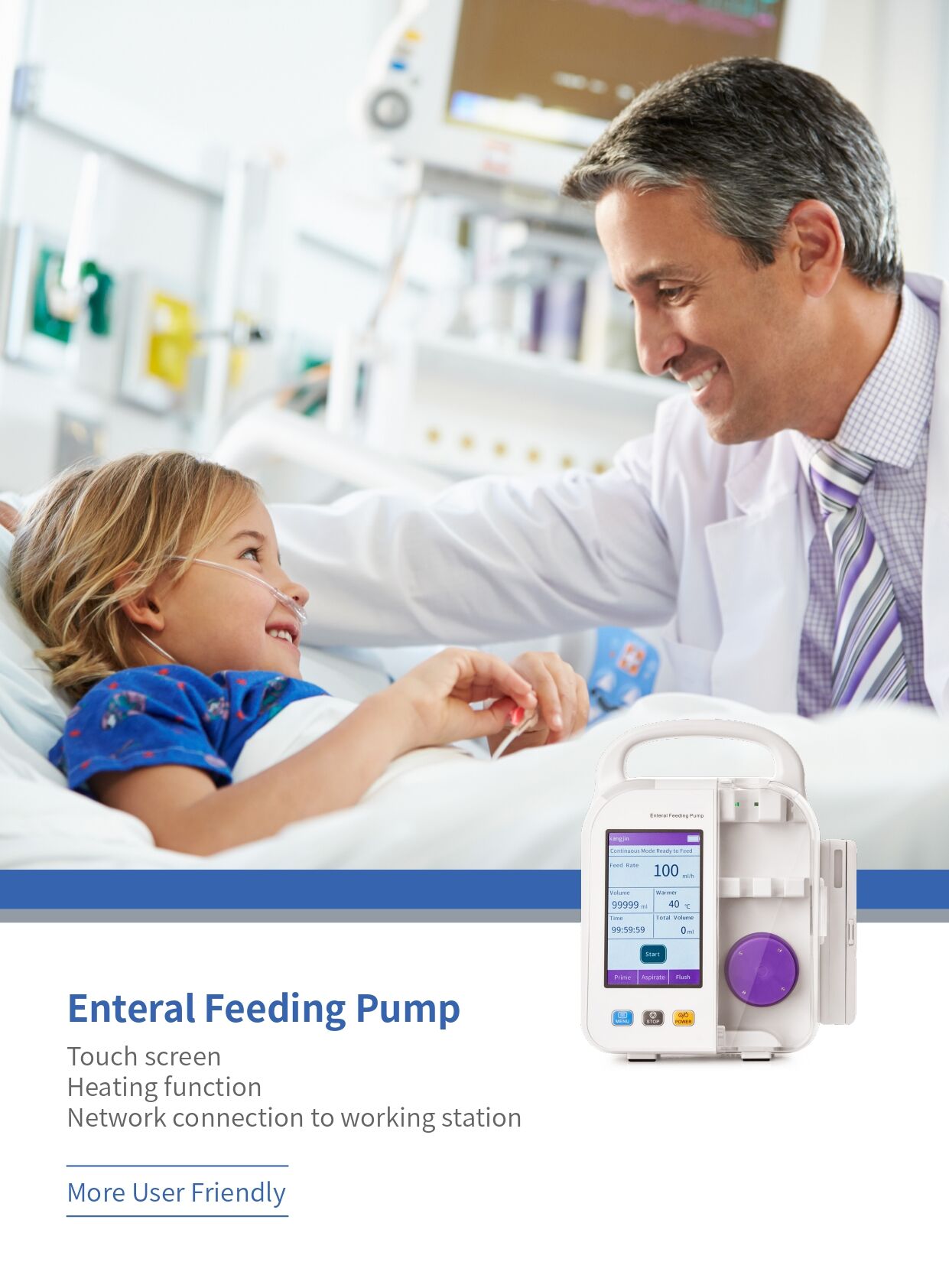 Factory Direct Sale Medical Portable Enteral Feeding Pump for Nutrition Infusion for Emergency & Clinic Use factory