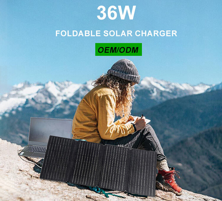 36W Portable Foldable Solar Charger for Mobile Phone factory