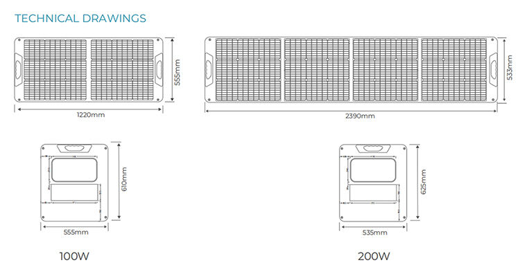 100W Outdoor Solar Panel Portable Foldable Solar Panels factory