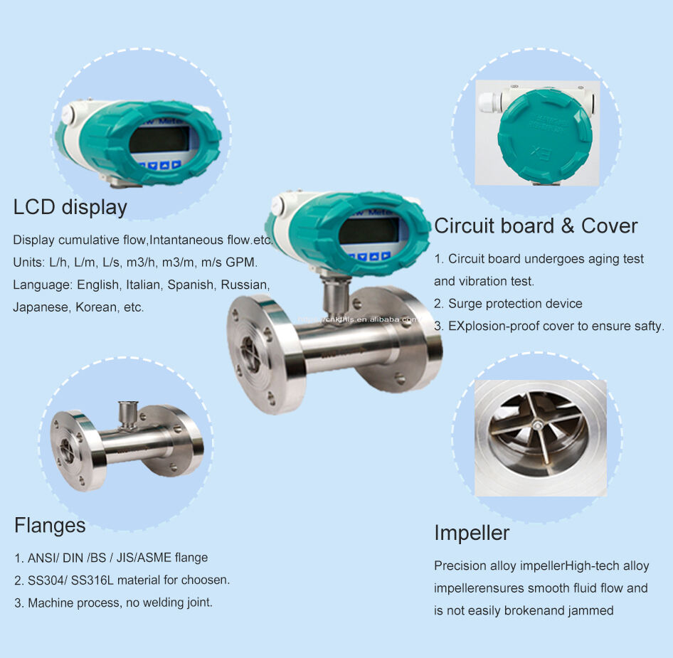 Turbine Flowmeter Fuel Oil Flowmeter Digital Oil Water Liquid DN25 Pulse lwq clamp on flow meter  RS485 HART 4-20mA flowmeter supplier