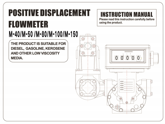 M-50 Flow Meter Diesel Gasoline Rotary Positive Displacement Meter mechanical flow meter with valves Digital Fuel Flowmeter details