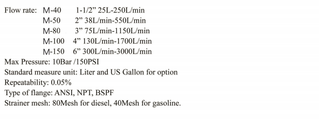 M-50 Flow Meter Diesel Gasoline Rotary Positive Displacement Meter mechanical flow meter with valves Digital Fuel Flowmeter supplier